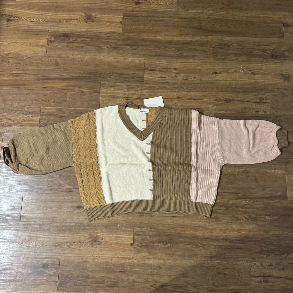 Colorblock Boxy Sweater NWT